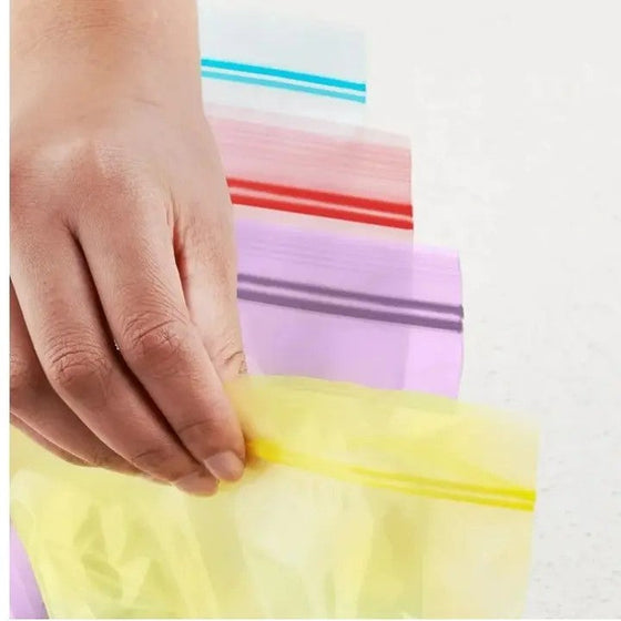 Double Zipper Sandwich Bags, Assorted Colors, 100 Count