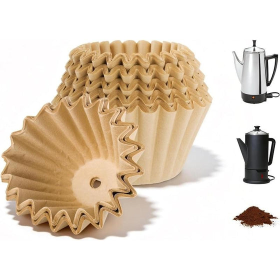 Percolator Coffee Filters Compatible with Percolator Coffee Pot Electric, Percolator Coffee Filters with Hole for 12 Cup Coffee Maker, Disposable Coffee Filters for Daily Use & off