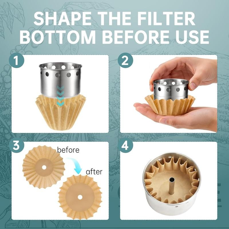 Percolator Coffee Filters Compatible with Percolator Coffee Pot Electric, Percolator Coffee Filters with Hole for 12 Cup Coffee Maker, Disposable Coffee Filters for Daily Use & off