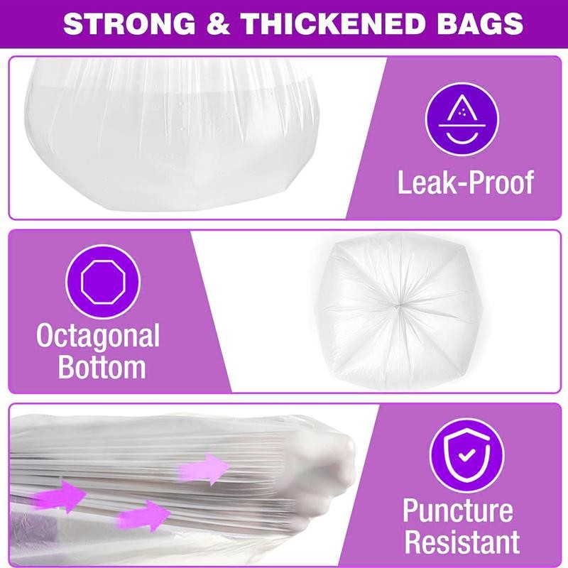 Xtratuff Basics Trash Bags 13 Gallon Flap Ties Tall Kitchen Garbage Bags White Trash Bag 180 Count BPA FREE Strong Rubbish Bag